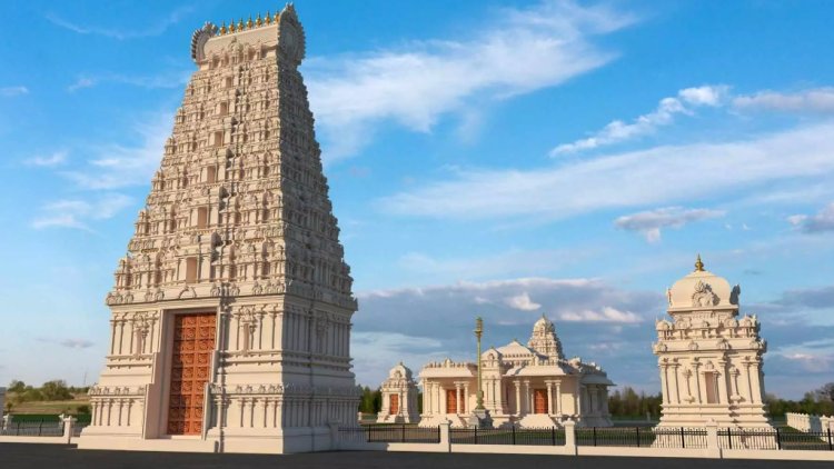 The Gateway Tower of North Carolina's largest Hindu temple has been unveiled
