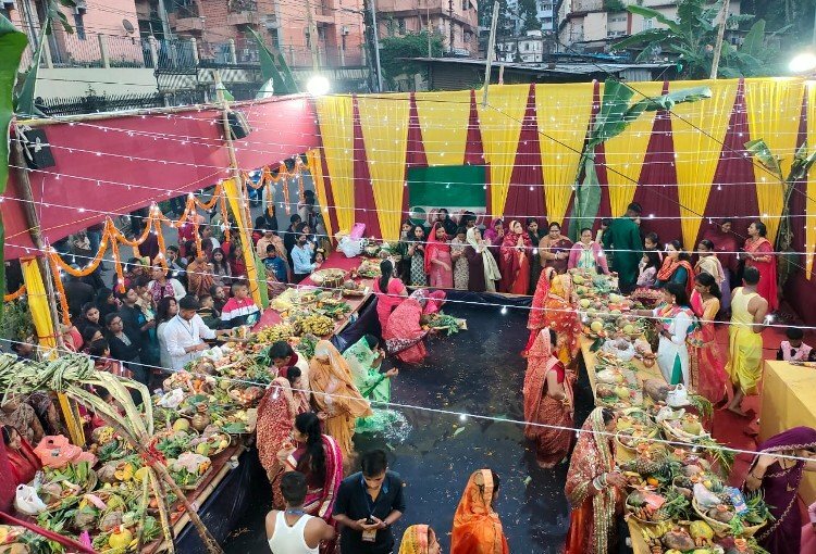 Meghalaya's 'Chhat Puja' celebrations ended today with hundreds of devotees thronged the ghats in celebration