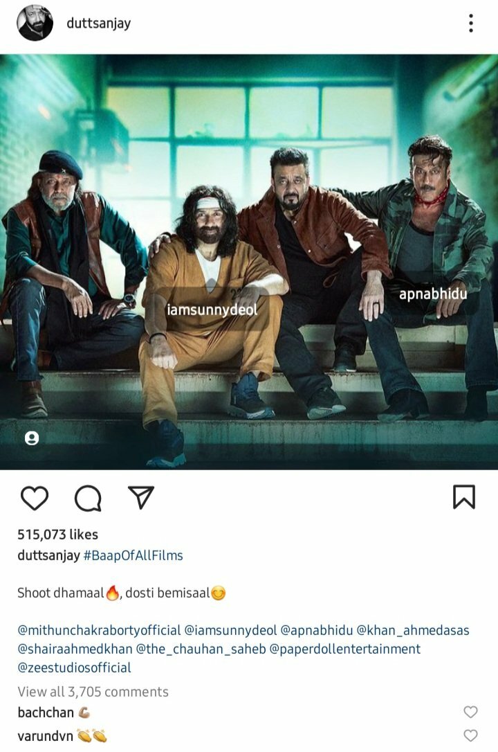First Look release "Baap Of All Films" Starring Mithun Chakraborty, Jackie Shroff, Sanjay Dutt, and Sunny Deol