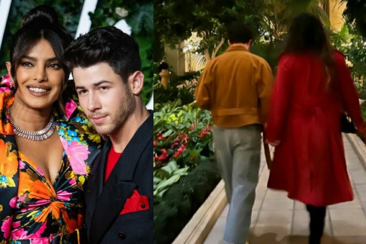 Fans call Nick Jonas and Priyanka Chopra the "hottest pair" as they hold hands and stroll romantically in Las Vegas at night