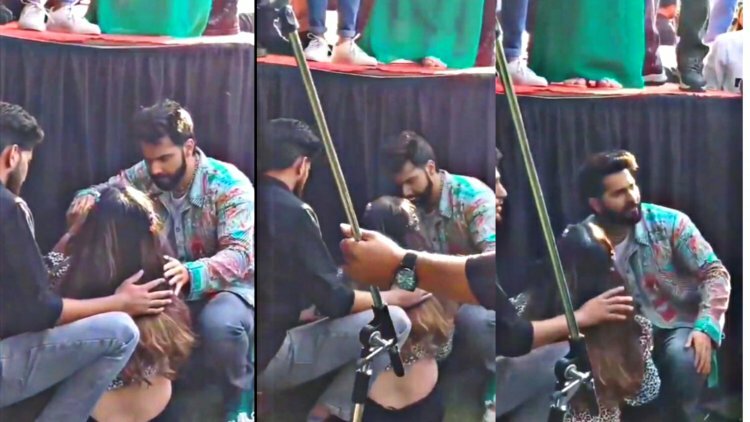 Varun Dhawan interrupts a Bhediya performance at a college in Jaipur to resuscitate a fainting fan