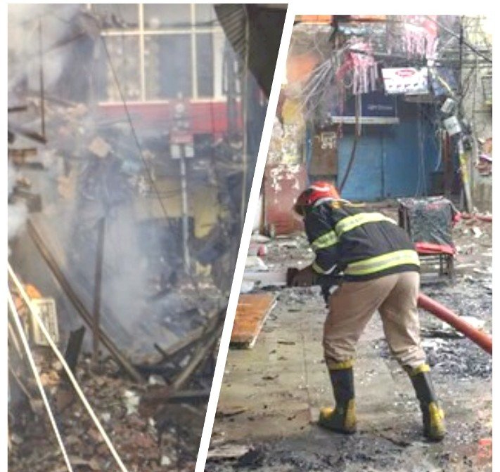 Fire destroys over 100 shops in Delhi's Chandni Chowk wholesale market