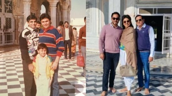 Neetu Kapoor visits the Jaipur temple again "after 30 years" and shares an old photo of Rishi and Ranbir Kapoor inside