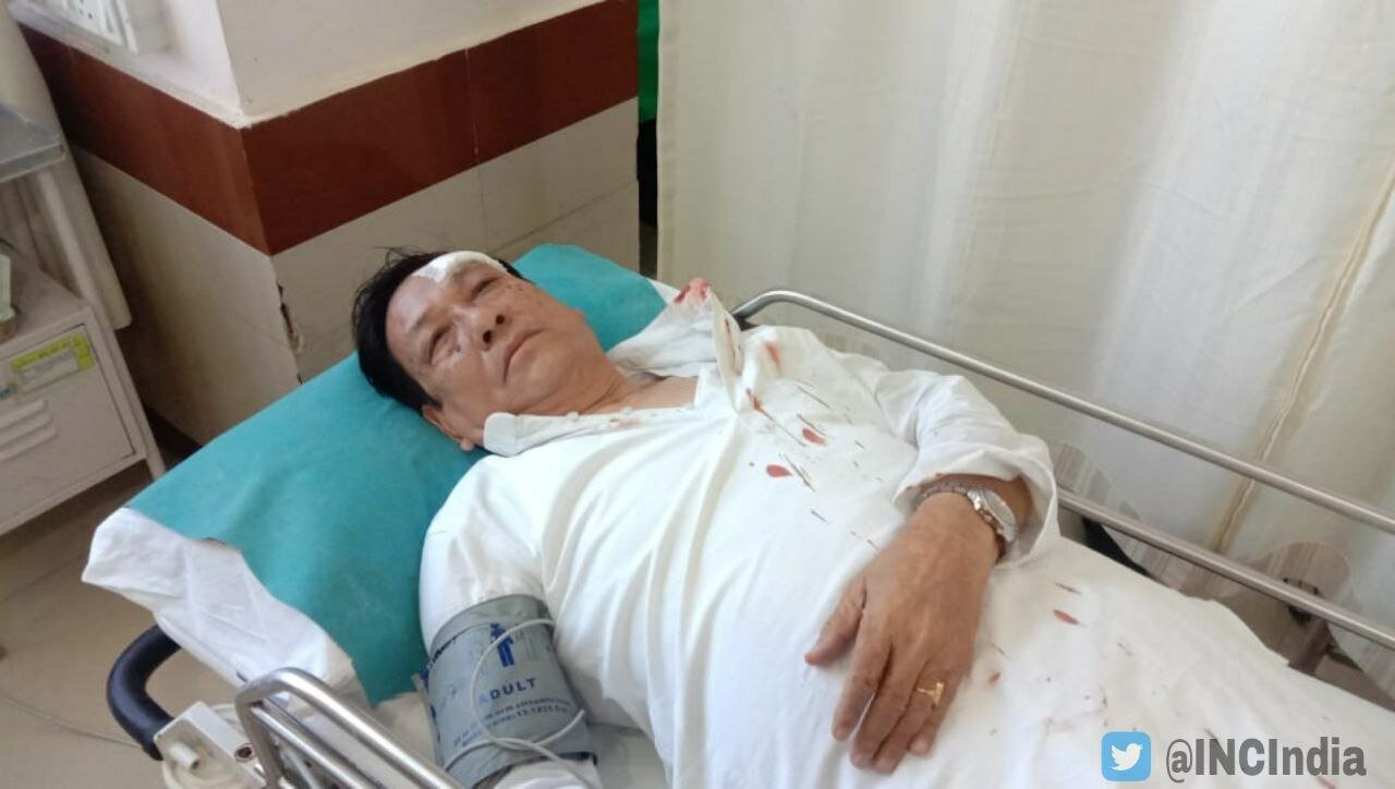 Attack On Tripura PCC President Birajit Sinha by the "BJP Goons" After The Victory Of Congress