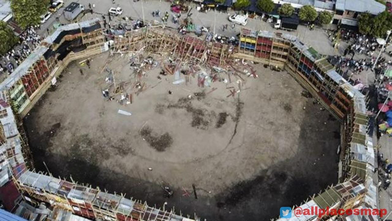 WATCH: Stadium Collapse At Bullfight In El Espinal, Columbia; 4 Dead Hundreds were Injured