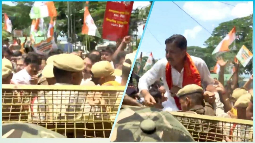 Assam: Congress protestors 'gheraoed' Raj Bhavan in Guwahati