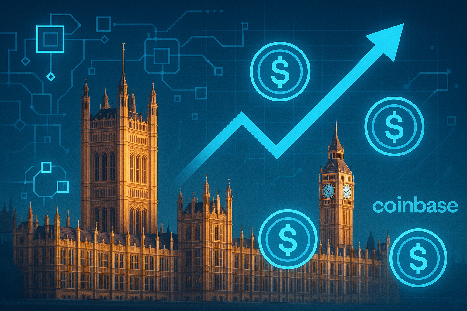 Coinbase-backed petition urges UK to embrace blockchain and stablecoin policies.